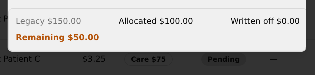Dialog footer with Save partial and Save allocations under an amber Remaining banner