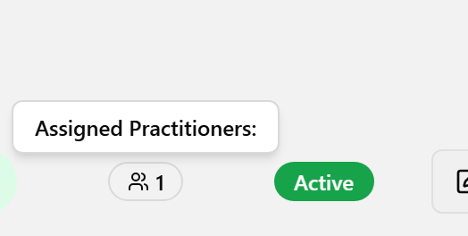 Assigned Practitioners tooltip on hover