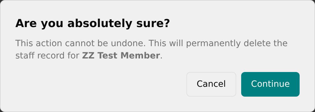 Are you absolutely sure deletion confirmation dialog
